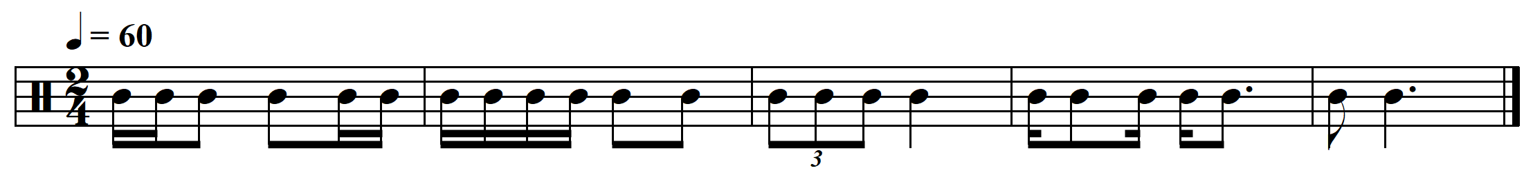 rhythmic dictation simple meter advanced example 1